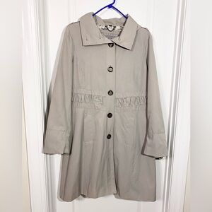Y2K Guess Hooded Trench Coat Gray Size XL